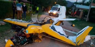 TRES HERIDOS DE GRAVEDAD AL CAER UNA AVIONETA EN VILLA GENERAL BELGRANO