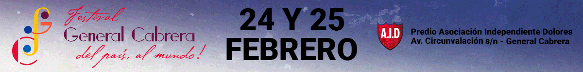 24 y 25 de febrero: Grilla de artistas del Festival General Cabrera 2023 24 y 25 de febrero: Grilla de artistas del Festival General Cabrera 2023