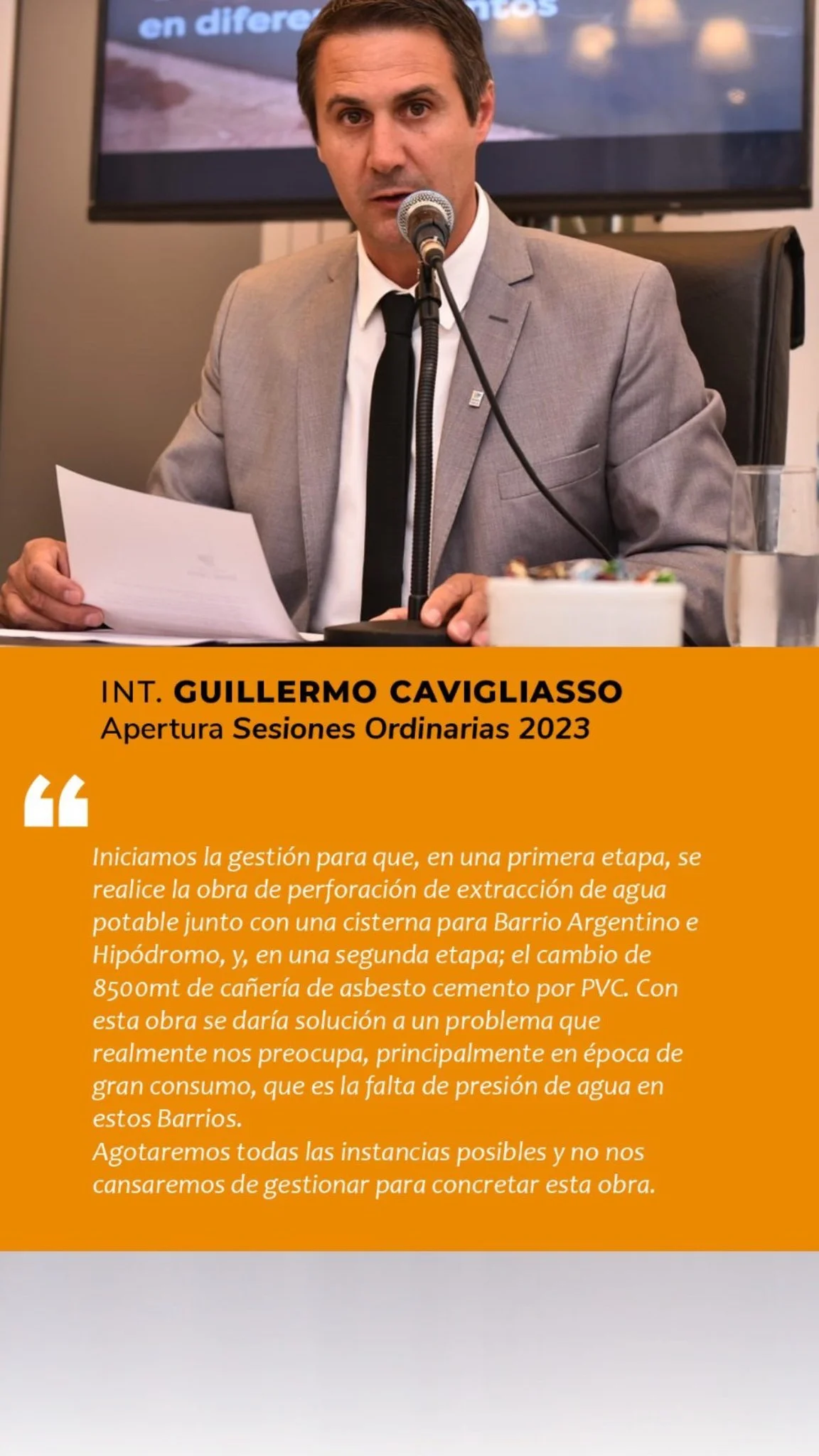 General Cabrera: Discurso de apertura de Sesiones Ordinarias ciudad