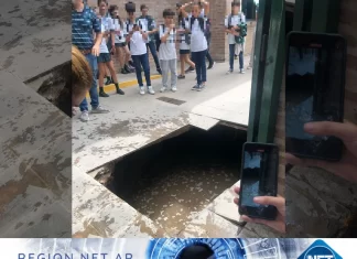 Casi una tragedia: se hundió el suelo y dos niños terminaron en un pozo séptico en una escuela