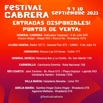 Festival Cabrera: 9 y 10 de septiembre
