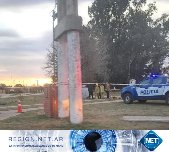 Un bombero murió en un choque frontal contra un monumento en Las Higueras