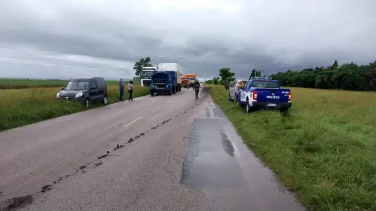 Las Higueras: choque múltiple en Ruta 8 deja dos heridos
