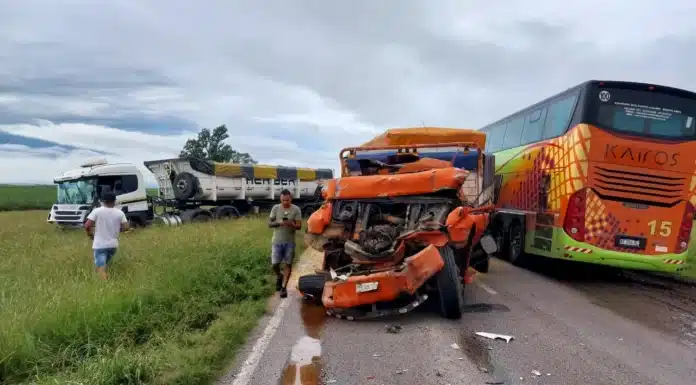 Las Higueras: choque múltiple en Ruta 8 deja dos heridos