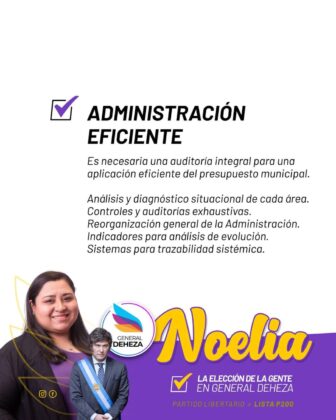 Noelia Diaz. Casillero UNO. Lista P200. Partido Libertario Elecciones Extraordinarias en General Deheza: Conoce a los candidatos a intendente