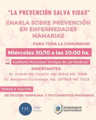 En Las Perdices importante charla abierta sobre prevención de enfermedades mamarias