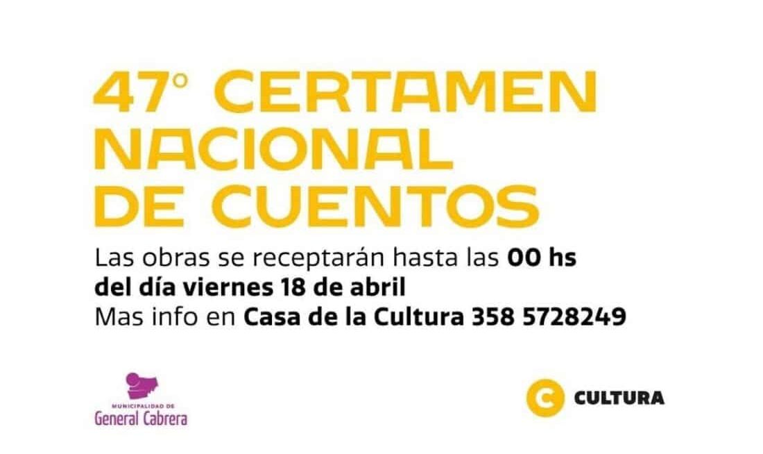 Participá del 47° Certamen Nacional de Cuentos en General Cabrera