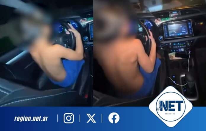 Nene de 7 años manejando un auto: ANSV denuncio a su padre