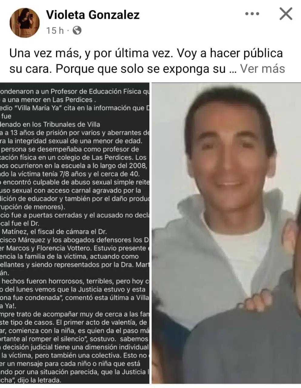 13 años de prisión para profesor de Las Perdices por el abuso sexual de una niña