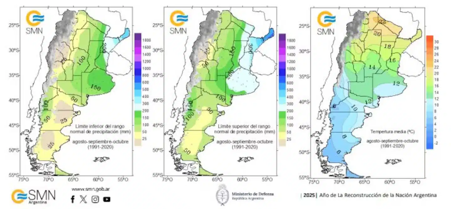 SMN: contrastes de lluvias y temperaturas desafían la planificación agrícola del próximo trimestre